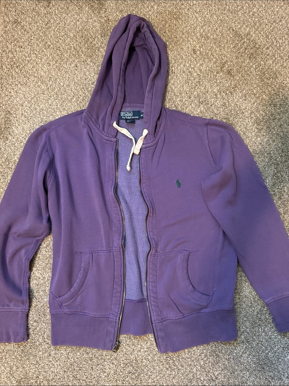 Polo by Ralph Lauren Purple Zip Hoodie with Green Pony